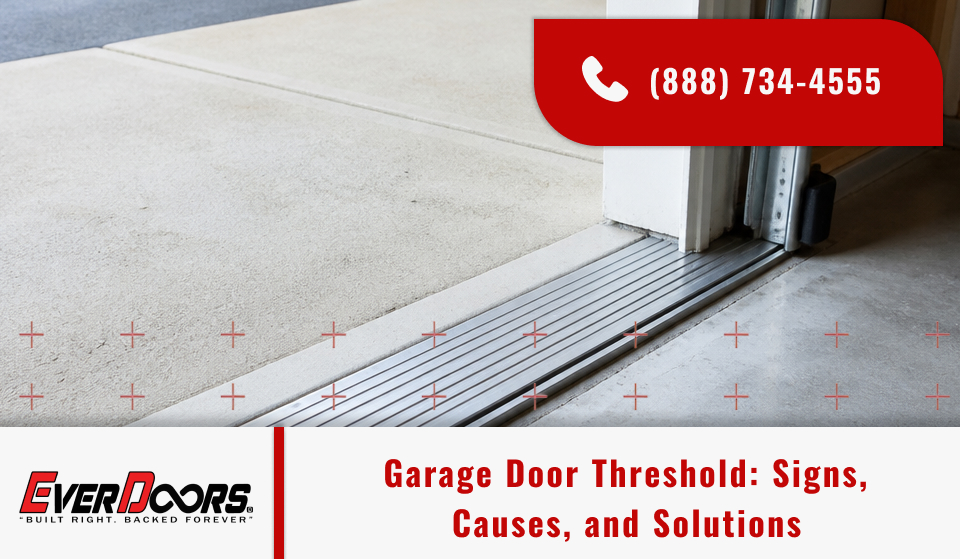 Garage door threshold seal and garage floor seal stop a garage water leak, shown during threshold seal installation by a garage door threshold pro near you.