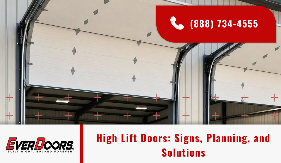 High lift tracks, garage ceiling clearance, door track conversion, and high lift doors near you need professional service.